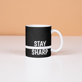 Caneca de Café Motivacional Moderna Stay Sharp Esc