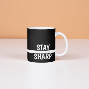 Caneca de Café Motivacional Moderna Stay Sharp Esc