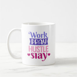 Caneca de Café Motivacional Trabalhe Reze Esforce-