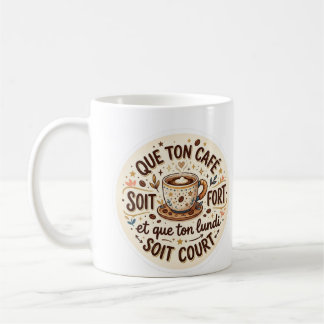 Caneca De Café Motivation Matinale : Que ton Café soit Fort et to