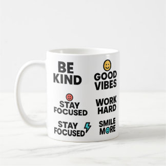 Caneca De Café Motivational Cotes Mug - Seja gentil com boas víbl