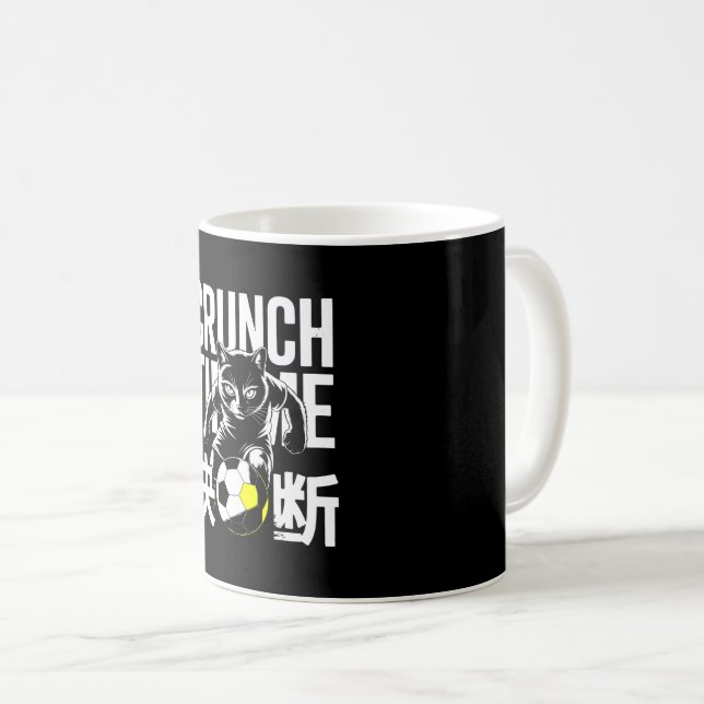 Caneca De Café Motivational Crunch Time Soccer Cat Mug - For Spor (Frente Esquerda)