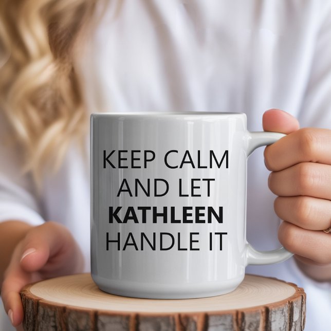 Caneca De Café Motivational Custom Name Mug for Women or Men (Personalized “Keep Calm” Name Mug Gift for Her or him, Funny Personalized Quote Mug for Women)