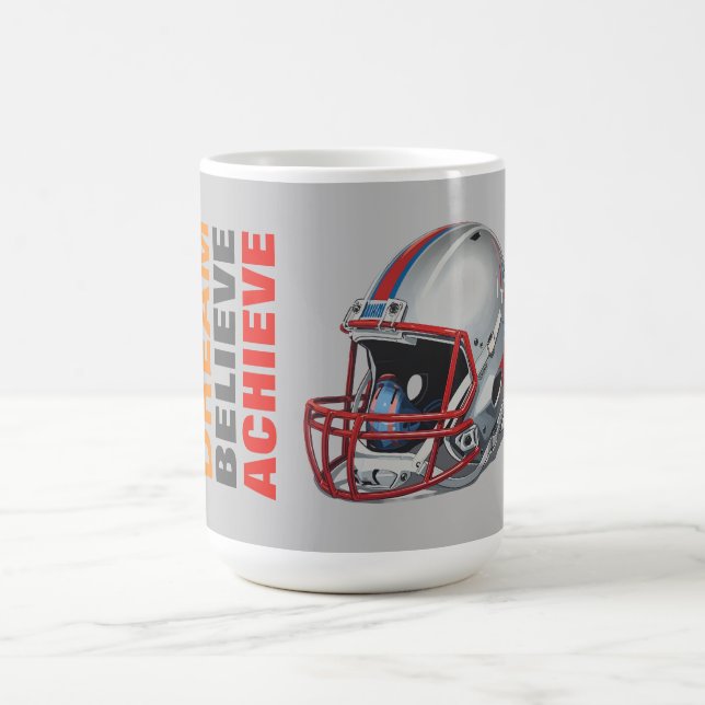 Caneca De Café Motivational Dream Believe Achieve Football (Centro)