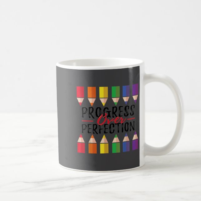 Caneca De Café Motivational Progress Over Perfection Back To Scho (Direita)