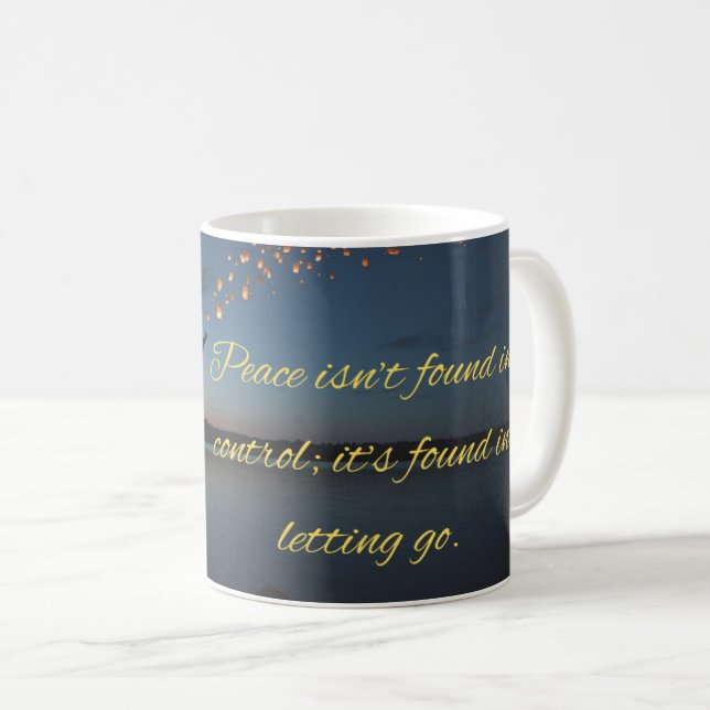 Caneca De Café Motivational Quote Mug: Finding Peace (Frente Esquerda)