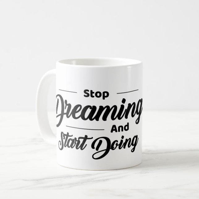 Caneca De Café  Motivational Quote Mug with Eagle (Frente Esquerda)