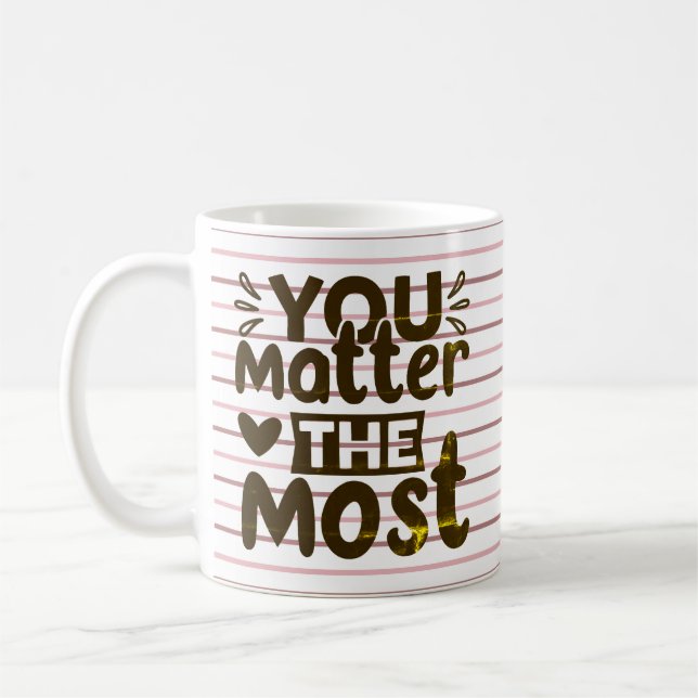 Caneca De Café Motivational Quote Stripe Design Mug (Esquerda)