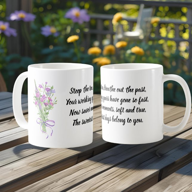 Caneca De Café Motivational Retirement Quote Purple Wildflower (Criador carregado)