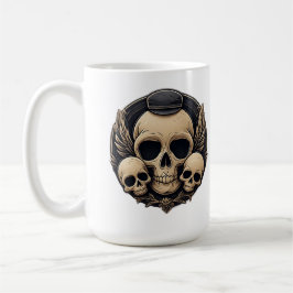 Caneca De Café Motivo de Caveira em uma Paleta Monocromática