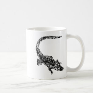 Caneca De Café Motivo de crocodilo e jacaré Répteis Dentes Animal