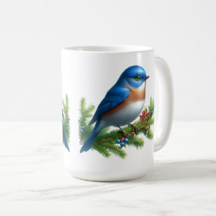 Caneca De Café Motivo de Férias do Pássaro Azul e Frutas