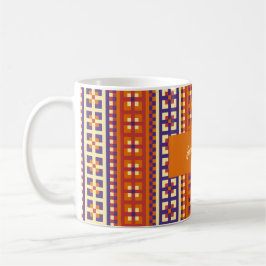 Caneca De Café Motivo Étnico Geométrico Tradicional