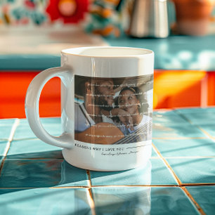 Caneca De Café Motivos que eu te amo   Foto de Casais personaliza