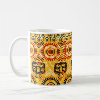 Caneca De Café Motivos tribais: padrão étnico uniforme.