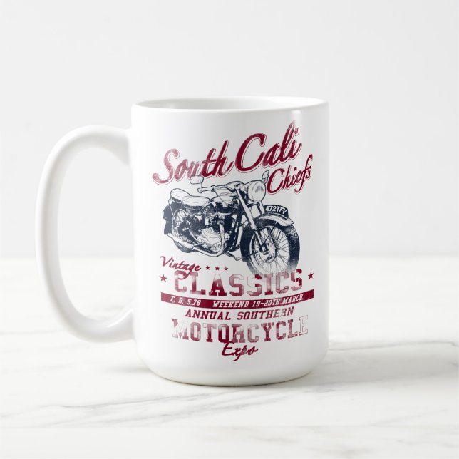 Caneca De Café Moto Antiga South Cali Chiefs (Esquerda)