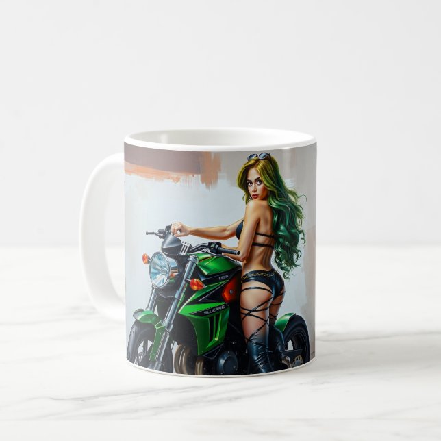 Caneca De Café Moto Babe (Frente Esquerda)