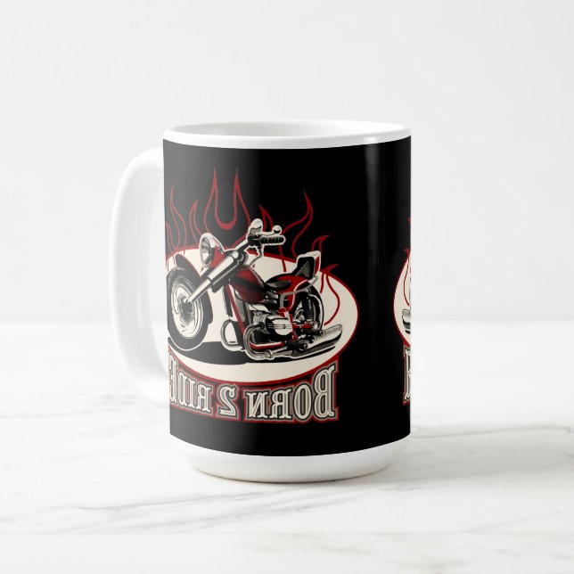 Caneca De Café Moto de desenho animado (Frente Esquerda)