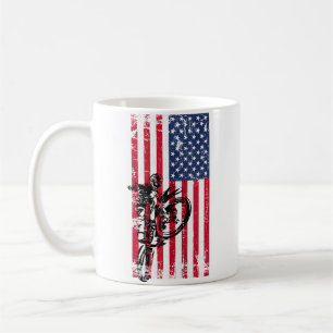 Caneca De Café Moto de Terra Bandeira Americana 4 de Julho Motoci