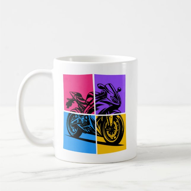 Caneca De Café Moto Esportiva Pop Art (Esquerda)
