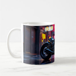 Caneca De Café Moto Neon City