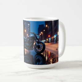 Caneca De Café Moto Noturna Urbana