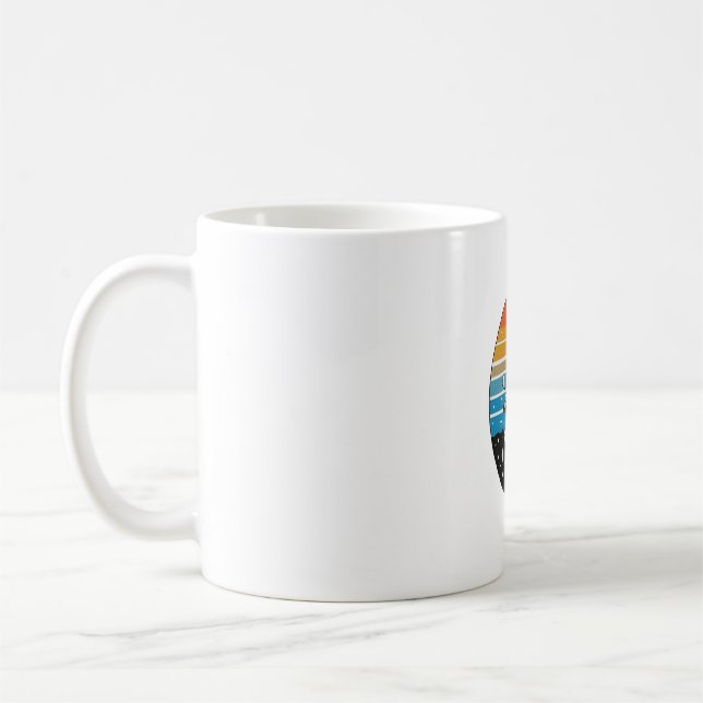 Caneca De Café Motocicleta com asa de chamas do crânio (Esquerda)