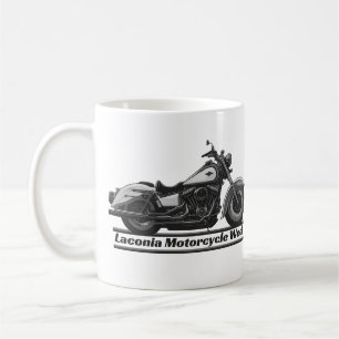 Caneca De Café Motocicleta Laconia Semana Preta e Branca Legal