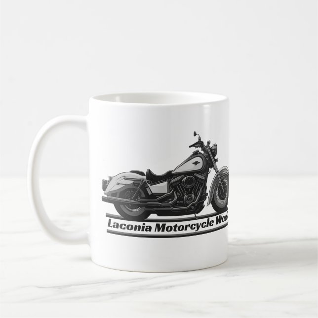 Caneca De Café Motocicleta Laconia Semana Preta e Branca Legal (Esquerda)