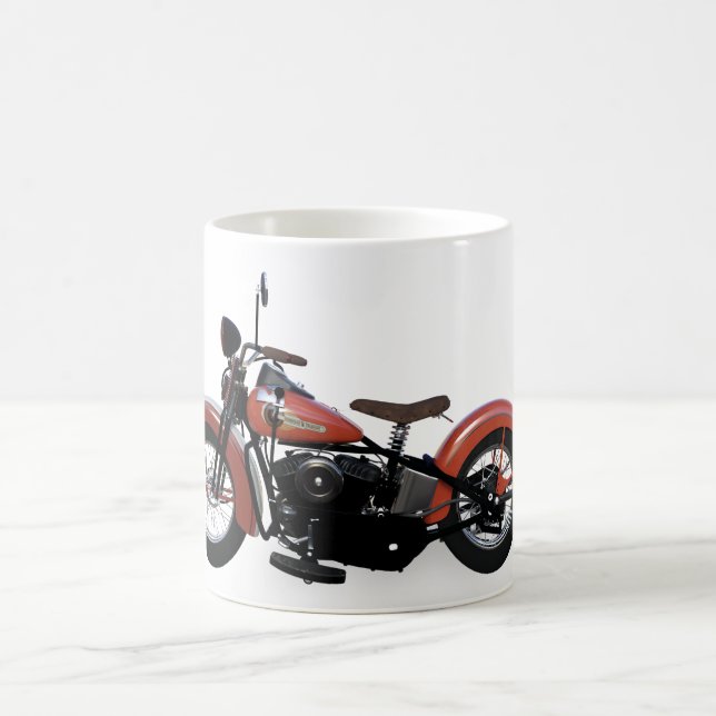 Caneca De Café Motociclo Vermelho Vintage (Centro)