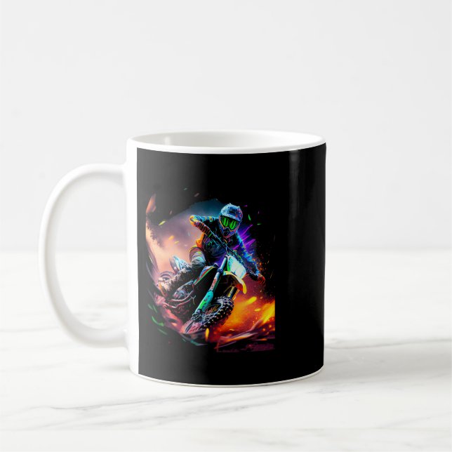 Caneca De Café Motocross Biker Motocicleta Enduro Motocross Fan (Esquerda)