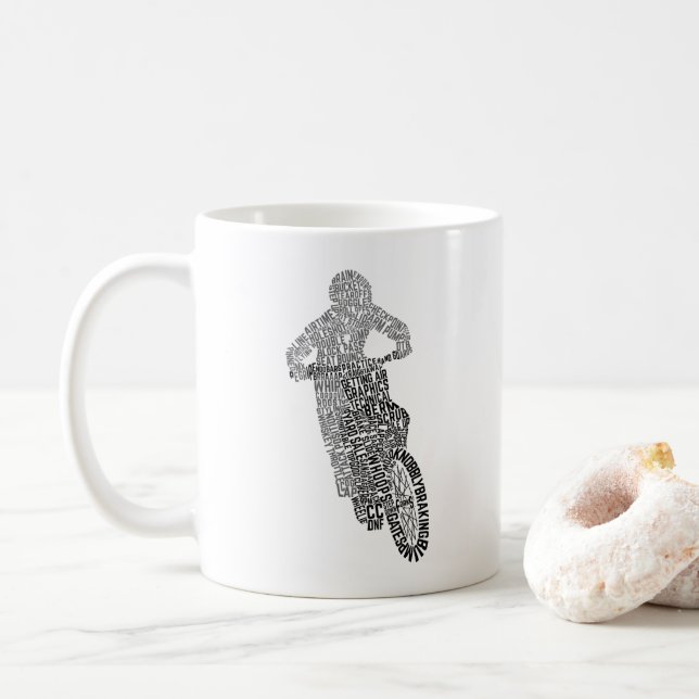 Caneca De Café Motocross Off Road Motorcycle Word Art (Com Donut)