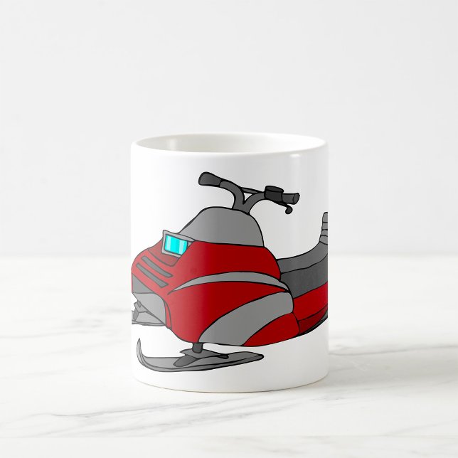 Caneca De Café Motoneta Vermelha e Cinza (Criador carregado)
