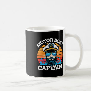 Caneca De Café Motor Boat Capitão Retro Náutico Legal Oceano Sail