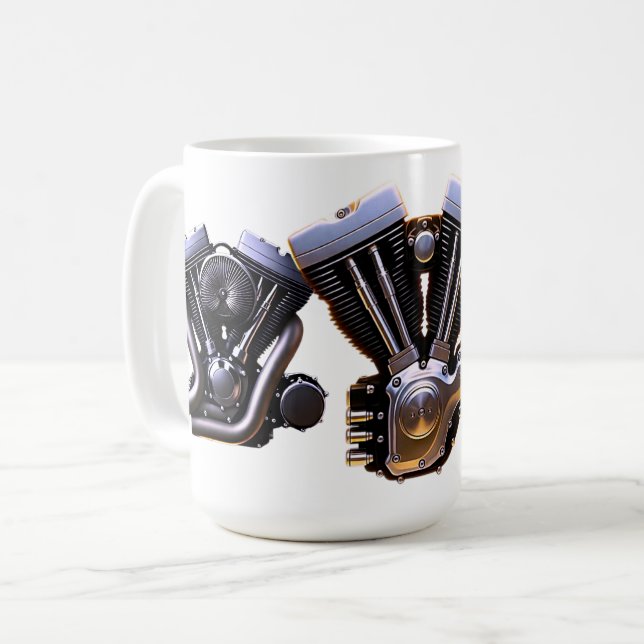 Caneca De Café Motorcycle Engine Coffee (Frente Esquerda)