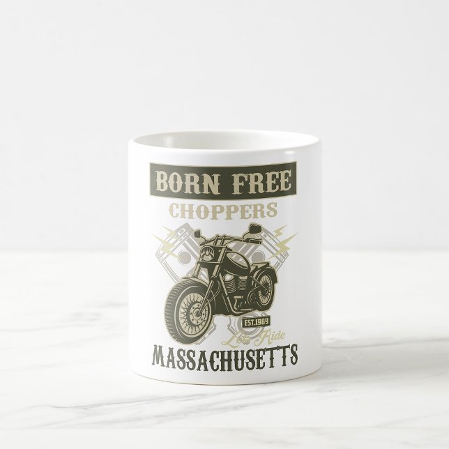 Caneca De Café Motorcycle Massachusetts, Choppers Gratuitos, nasc (Criador carregado)