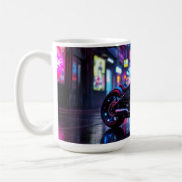Caneca De Café Motorcycle Night City 