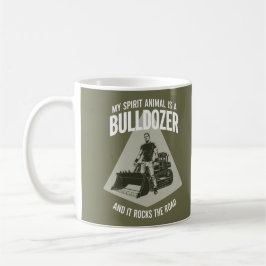 Caneca De Café Motorista de Bulldozer Engraçado Frase Minimalista