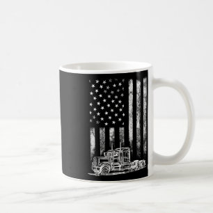 Caneca De Café Motorista De Caminhão Americano Flag Trucker Vinta