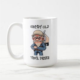 Caneca De Café Motorista de Caminhão Antigo e Grumpy