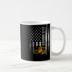 Caneca De Café Motorista de ônibus escolar EUA bandeira americana