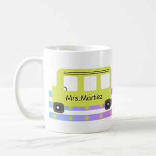 Caneca De Café Motorista de ônibus escolar Luzes amarelas de ôn