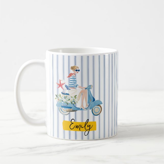 Caneca De Café Motorscooter Costeiro (Esquerda)