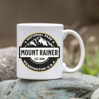 Caneca De Café Mount Rainier National Park Alpine Logo