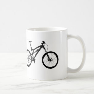 Caneca De Café Mountain bike - preto no branco