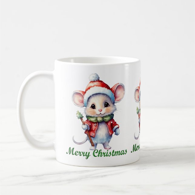 Caneca De Café Mouse de Natal bonito, Mug (Esquerda)