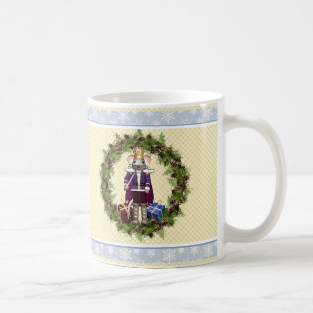 Caneca De Café Mouseking Nutcracker Wreath Christmas Mug (Direita)