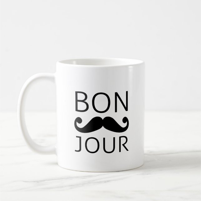 Caneca De Café Moustache de Bonjour (Esquerda)