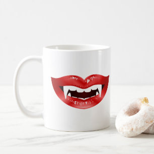 Caneca De Café Mouths Vampiros Vermelhos Ilustrados