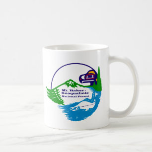 Caneca De Café Mt Baker - Logótipo da Floresta Nacional Snoqualm